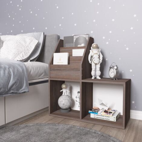 Revistero de niños madera ingeniería gris y Sonoma 71x30x78,5cm vidaXL