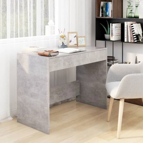 Escritorio de madera contrachapada gris hormigón 101x50x76,5 cm vidaXL