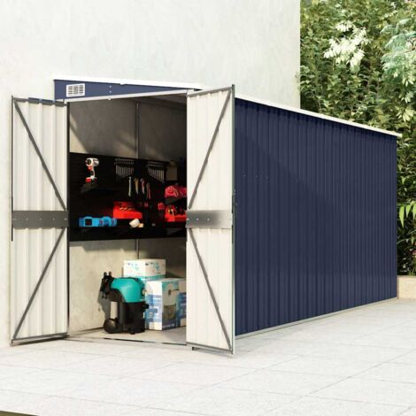 Cobertizo de jardín de pared acero galvanizado 118x382x178 cm vidaXL
