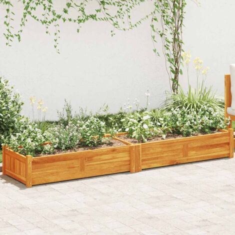Arriate de madera de acacia 200x50x25 cm vidaXL