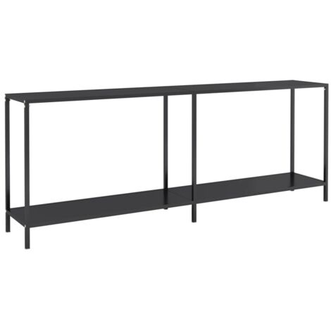 Mesa consola vidrio templado negro 200x35x75,5 cm vidaXL