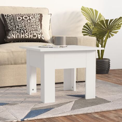 Mesa de centro madera contrachapada blanco 55x55x42 cm vidaXL