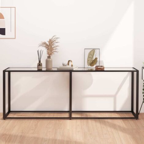 Mesa consola vidrio templado transparente 200x35x75,5 cm vidaXL
