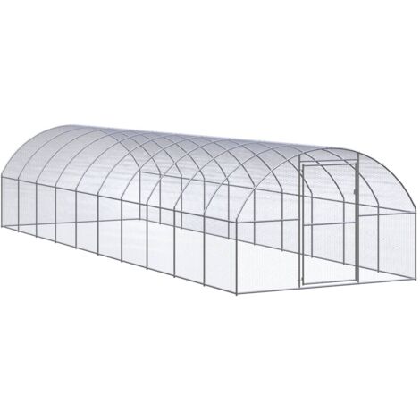 Gallinero de exterior de acero galvanizado 3x10x2 m vidaXL