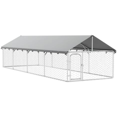 Perrera de exterior con tejado 600x200x150 cm vidaXL