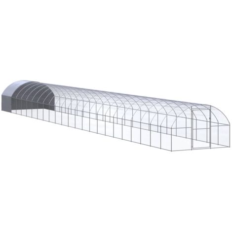 Gallinero de exterior de acero galvanizado 3x24x2 m vidaXL