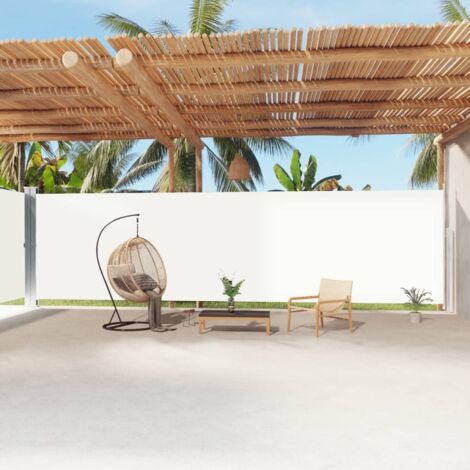 Toldo lateral retráctil 220x1200 cm de color crema