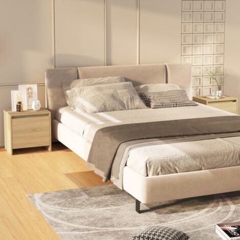 Mesita noche 2 uds madera ingeniería roble Sonoma 45x34x44,5 cm vidaXL (1/5)