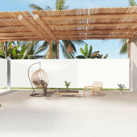 Toldo lateral retráctil crema 200x1200 cm vidaXL