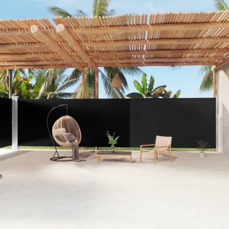 Toldo lateral retráctil negro 200x1200 cm vidaXL
