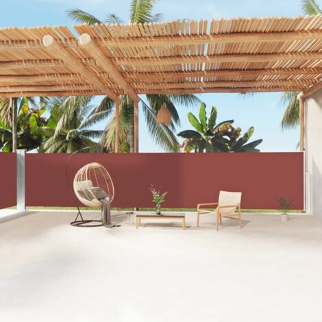 Toldo lateral retráctil marrón 160x1200 cm vidaXL
