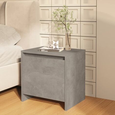 Mesita de noche madera ingeniería gris hormigón 45x34x44,5 cm vidaXL