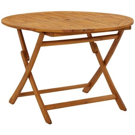 Mesa plegable de jardín de madera maciza de acacia 110 cm vidaXL
