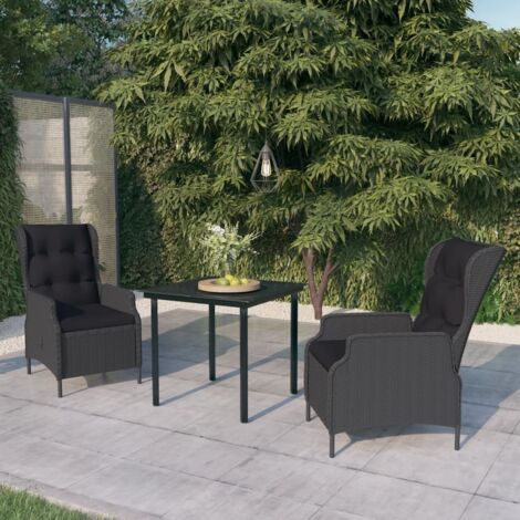 Juego de comedor de jardín 3 piezas gris oscuro vidaXL