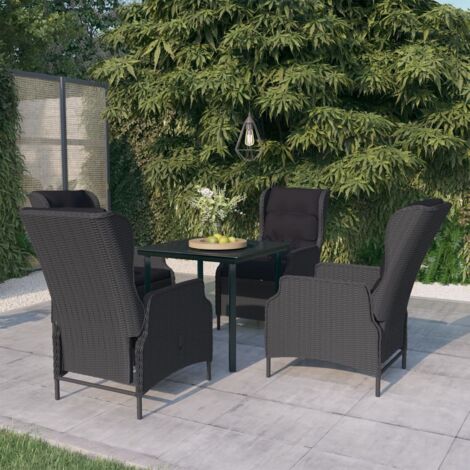 Juego de comedor de jardín 5 piezas gris oscuro vidaXL