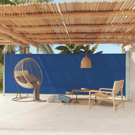 Toldo lateral retráctil de jardín azul 180x600 cm vidaXL