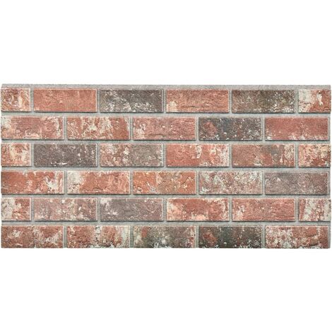 Paneles de pared 10 pcs Marrón oscuro y gris 100 x 50 cm vidaXL