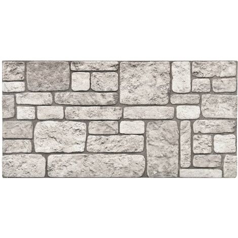 Paneles de pared 10 pcs Gris 100 x 50 cm Espuma EPS vidaXL