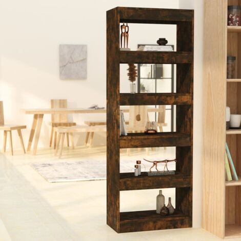 Estantería/divisor madera ingeniería roble ahumado 60x30x166 cm vidaXL
