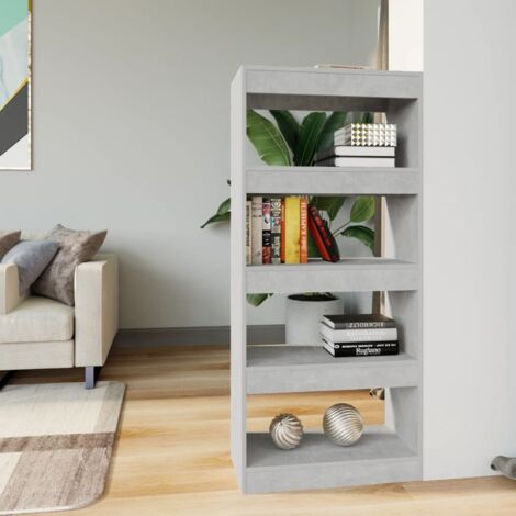 Estantería madera contrachapada gris hormigón 60x30x135 cm vidaXL