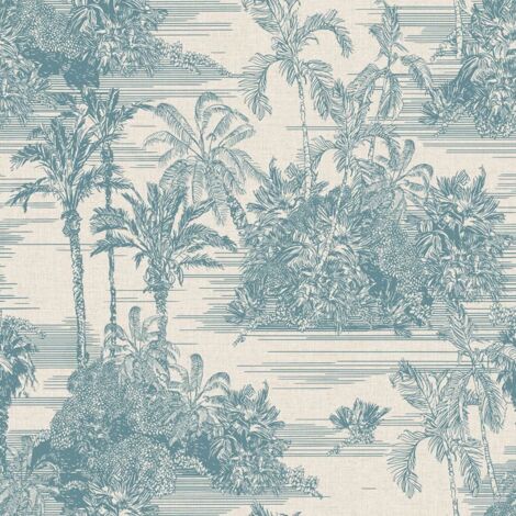 Papel pintado Tropical beige y azul claro DUTCH WALLCOVERINGS