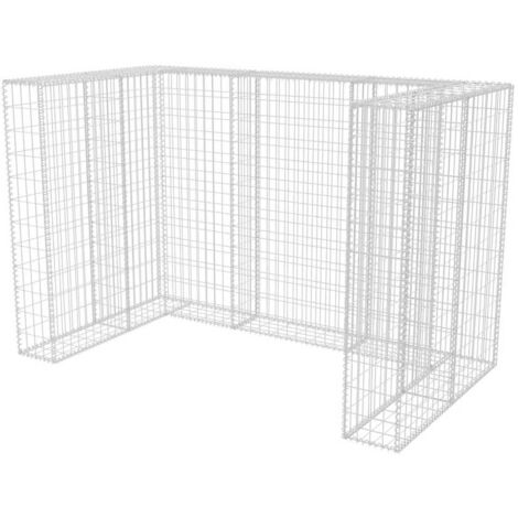 Gavión doble para cubo de basura acero 180x100x120 cm vidaXL