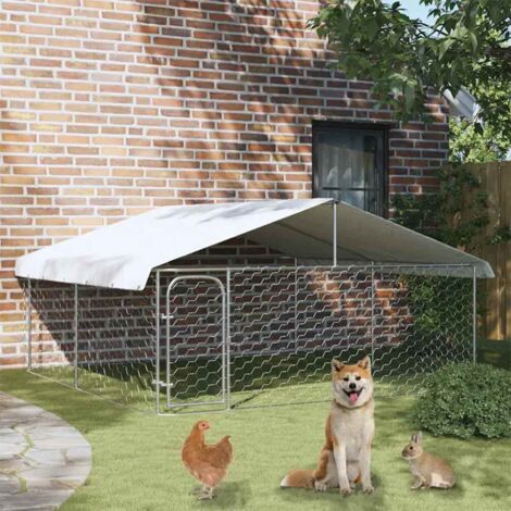 Perrera de exterior con tejado 300x300x150 cm vidaXL