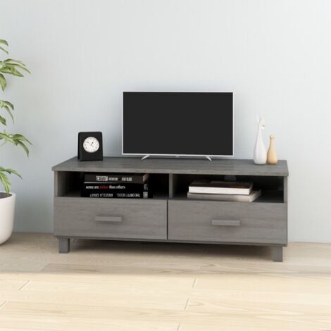 Mueble de TV HAMAR madera maciza pino gris claro 106x40x40 cm vidaXL