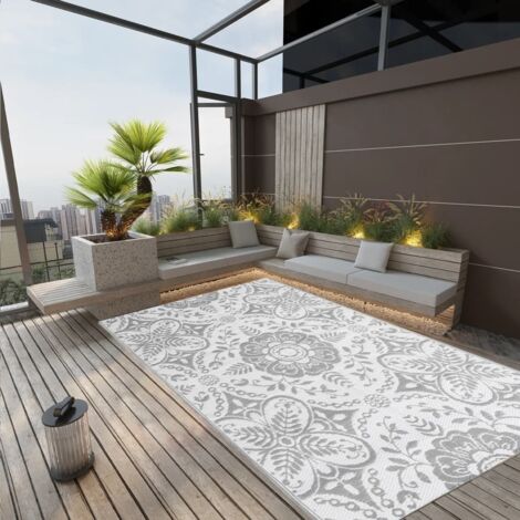 Alfombra de exterior ARAKIL gris claro 140x200 cm PP vidaXL