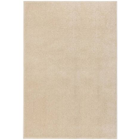 Alfombra de pelo corto beige 160x230 cm vidaXL (1/5)