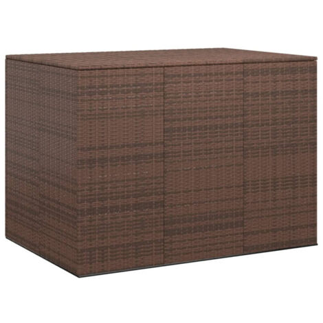 Baúl para cojines de jardín ratán PE marrón 145x100x103 cm vidaXL