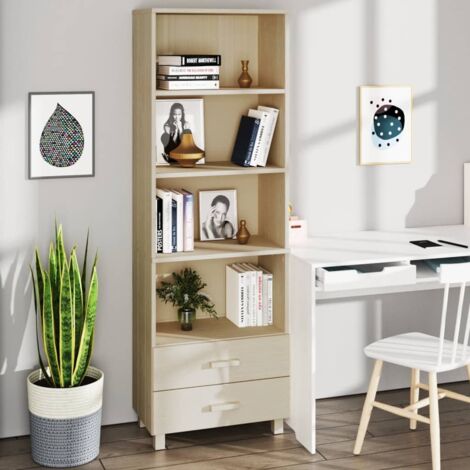 Aparador HAMAR madera de pino maciza marrón miel 60x35x180 cm vidaXL