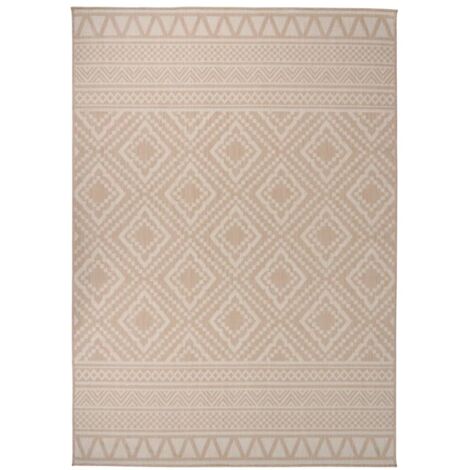 Alfombra de exterior de tejido plano rayas marrones 120x170 cm vidaXL