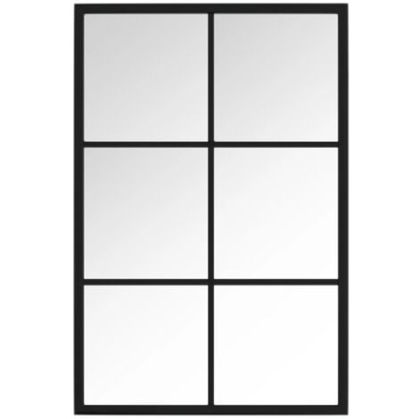 Espejo de pared metal negro 60x40 cm vidaXL