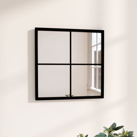 Espejo de pared metal negro 40x40 cm vidaXL