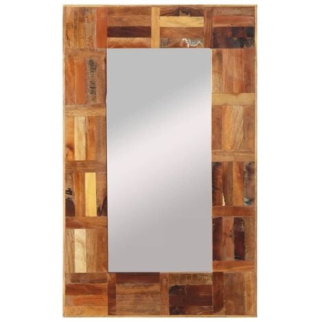 Comprar espejo de pared grande de madera maciza teca natural