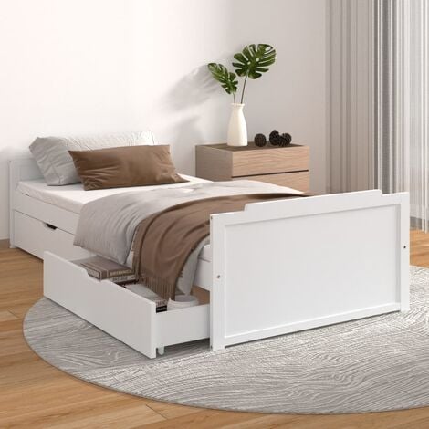 Estructura de cama sin colchón madera de pino blanca 90x200 cm vidaXL