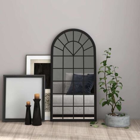 Espejo hierro negro para uso interior 90x45 cm vidaXL