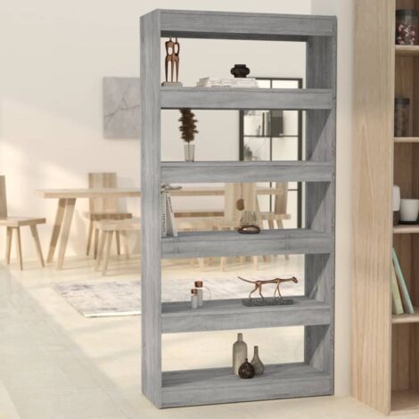 Estantería/divisor madera ingeniería gris Sonoma 80x30x166 cm vidaXL