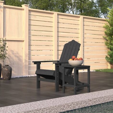 Silla de jardín adirondack con mesa de antracita hite