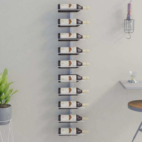Botellero de pared para 10 botellas de metal blanco vidaXL