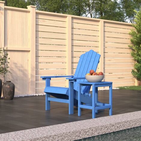 Silla de jardín Adirondack con mesa de HDPE Cyan