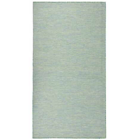 Alfombra de exterior de tejido plano turquesa 140x200 cm vidaXL (1/5)