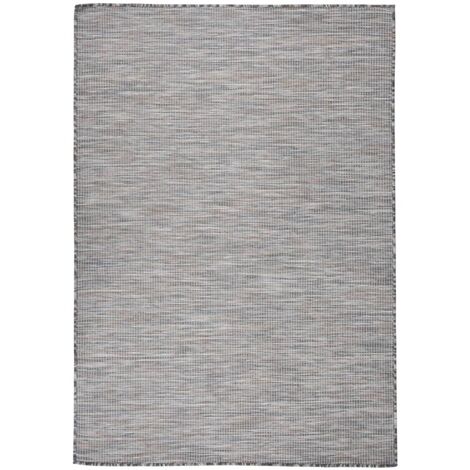 Alfombra de exterior de tejido plano marrón y azul 160x230 cm vidaXL