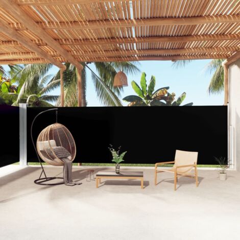 Toldo lateral retráctil negro 180x1000 cm vidaXL