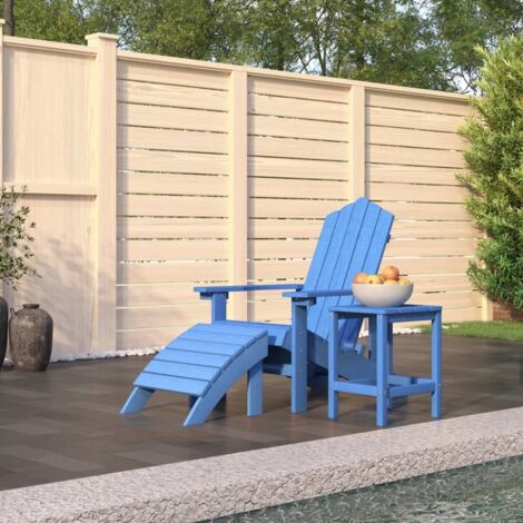 Silla de jardín Adirondack con reposapiés/ mesa Hdpe Ciano