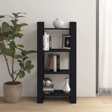 Estantería/divisor de espacios madera maciza negro 60x35x125 cm vidaXL