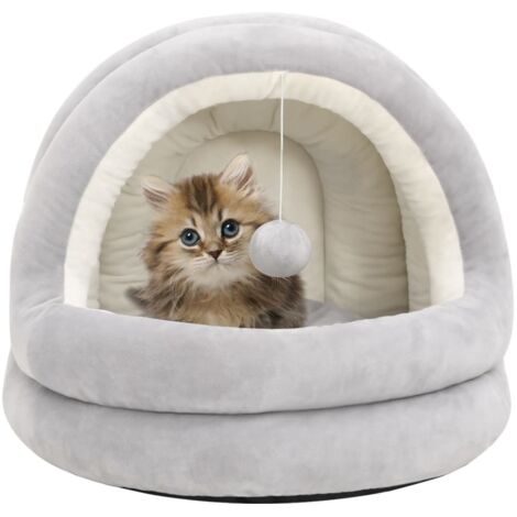 Cama para gatos color crema y gris 40x40x35 cm vidaXL