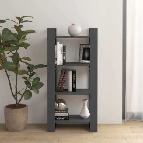 Estantería/divisor de espacios madera maciza gris 60x35x125 cm vidaXL