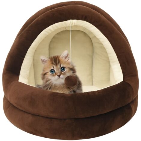 Cama para gatos color marrón y crema 50x50x45 cm vidaXL